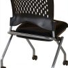 Office Star Deluxe Folding Visitor Chair Contemporary Coal-4