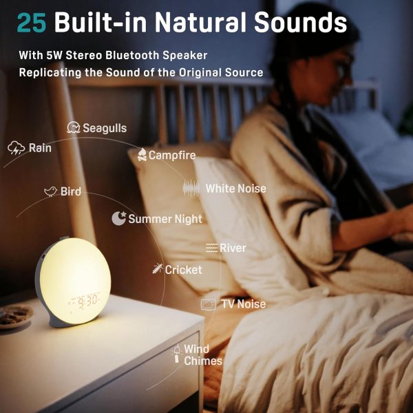 White Noise Machine JALL Sunrise Alarm Clock White-1