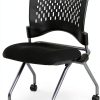Office Star Deluxe Folding Visitor Chair Contemporary Coal-2
