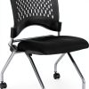 Office Star Deluxe Folding Visitor Chair Contemporary Coal-0