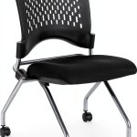 Office Star Deluxe Folding Visitor Chair Contemporary Coal-0