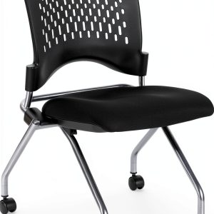 Office Star Deluxe Folding Visitor Chair Contemporary Coal-0