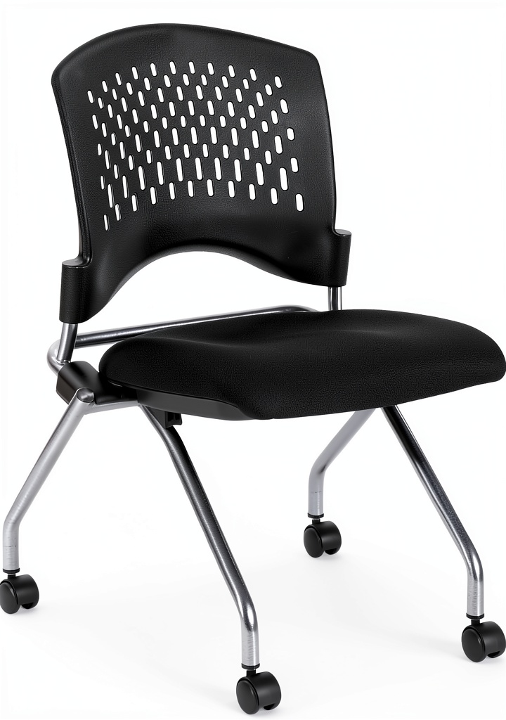 Office Star Deluxe Folding Visitor Chair in a modern office setting