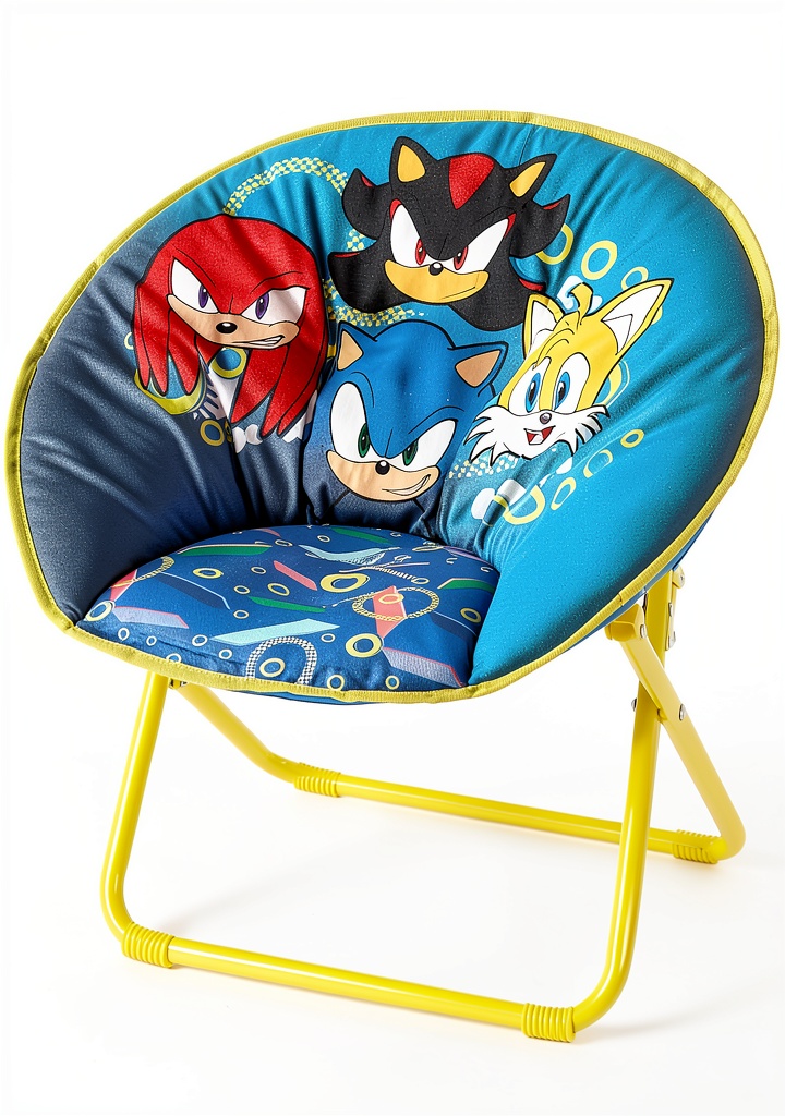 Sonic folding saucer chair in a colorful kids' bedroom