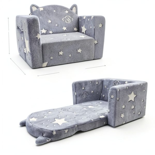 Convertible Sofa Mosucoirl Grey Armless Chair-1