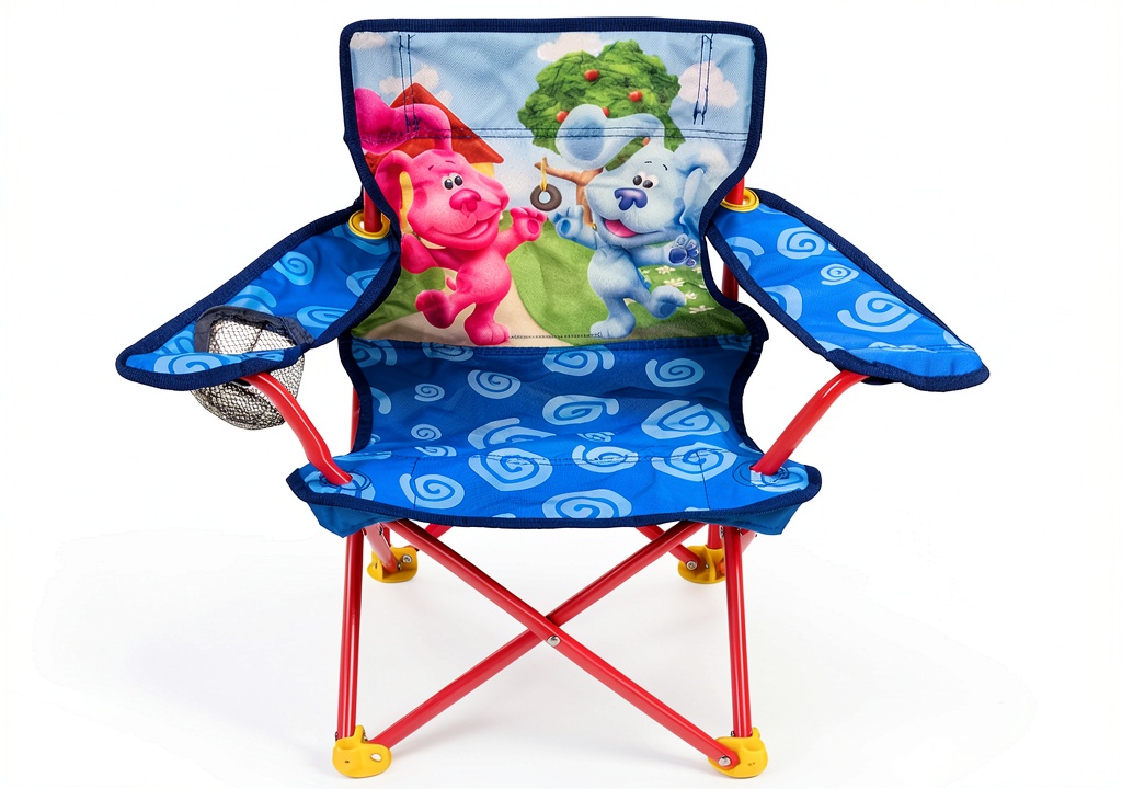 Installing Blues Clues Foldable Kids Chair Metal Frame on a wooden desk