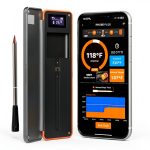 Smart Wireless Meat Thermometer with Thinnest Probe, Magnetic Bluetooth Food Thermometer, Remote Tracking and Real-Time Readings from Apps, for iOS and Android, for BBQ, Grill, Smoker-0