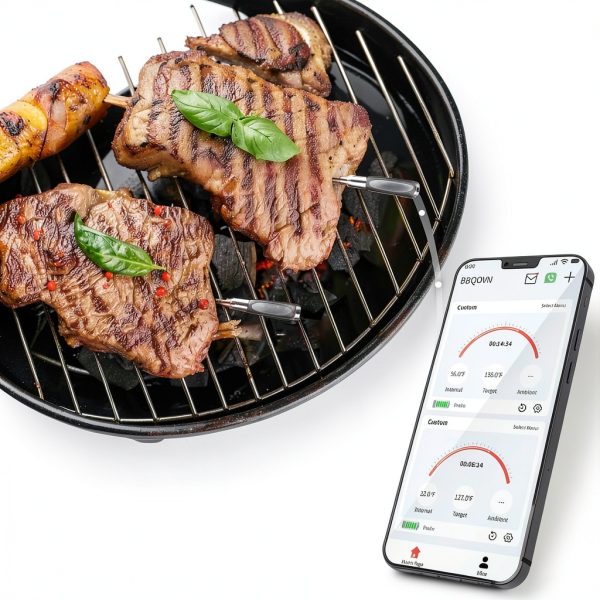 Meat Thermometer Wireless Btclink 700FT Bluetooth Probe for BBQ Grill-2