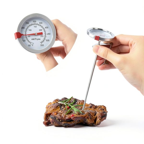 Candy Thermometer AikTryee Instant Read Dial Meat Probe 8in-3