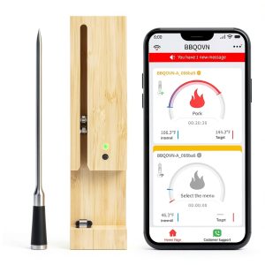Meat Thermometer Wireless Btclink 700FT Bluetooth Probe for BBQ Grill-0