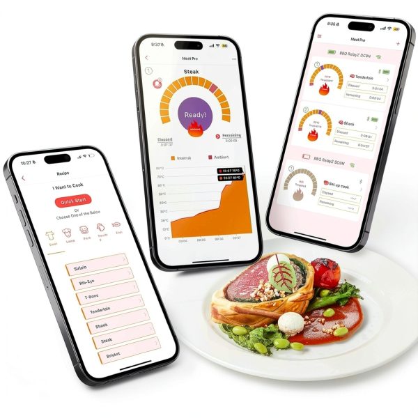 Smart Bluetooth Wireless Meat Thermometer Meuulty 2‑Probe LCD Display-1