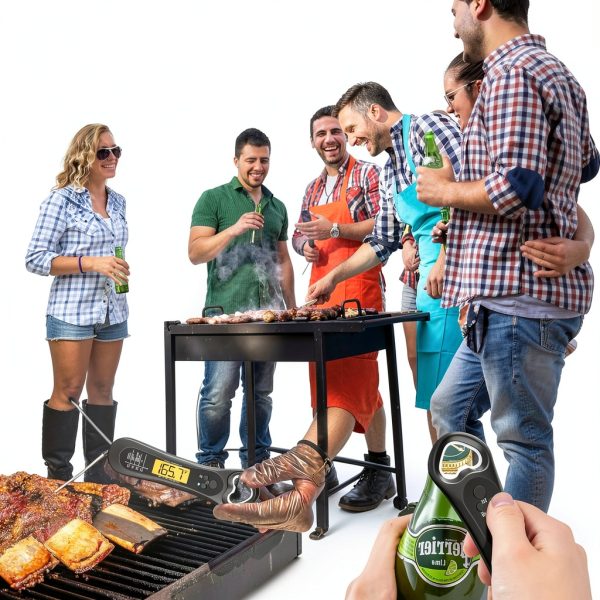 Meat Thermometer Digital, Instant Read Meat Thermometer for Grill and Cooking, with Bottle Opener, Backlight & Calibration Food Thermometer, Kitchen Gadgets for BBQ, Turkey, Candy, Liquids-2