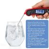 Lonicera Meat Thermometer Waterproof Instant‑Read Foldable Probe Red-4