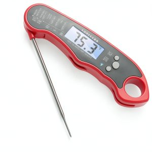 Lonicera Meat Thermometer Waterproof Instant‑Read Foldable Probe Red-0